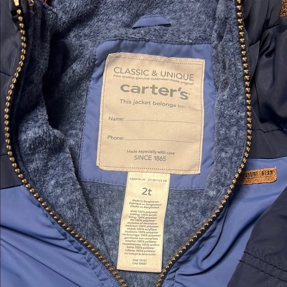 Carter's Blue Kids Jacket - Picture 2 of 5